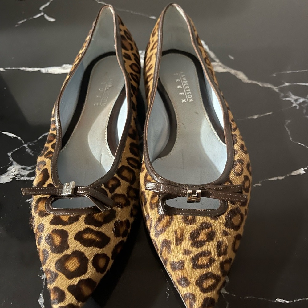 Leopard Print Flats with Bow Detail